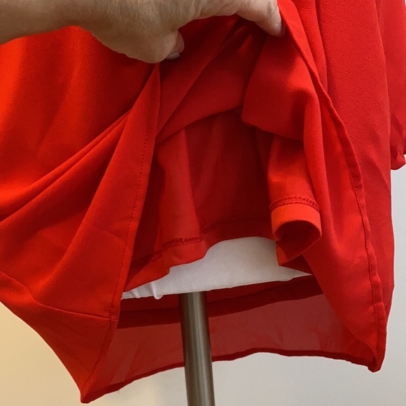 Tobi Red Chiffon Split Sleeve Tunic Dress - Picture 7 of 9
